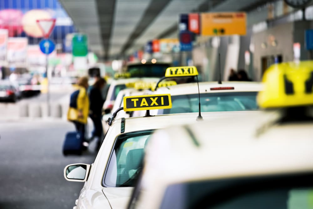 row of taxis