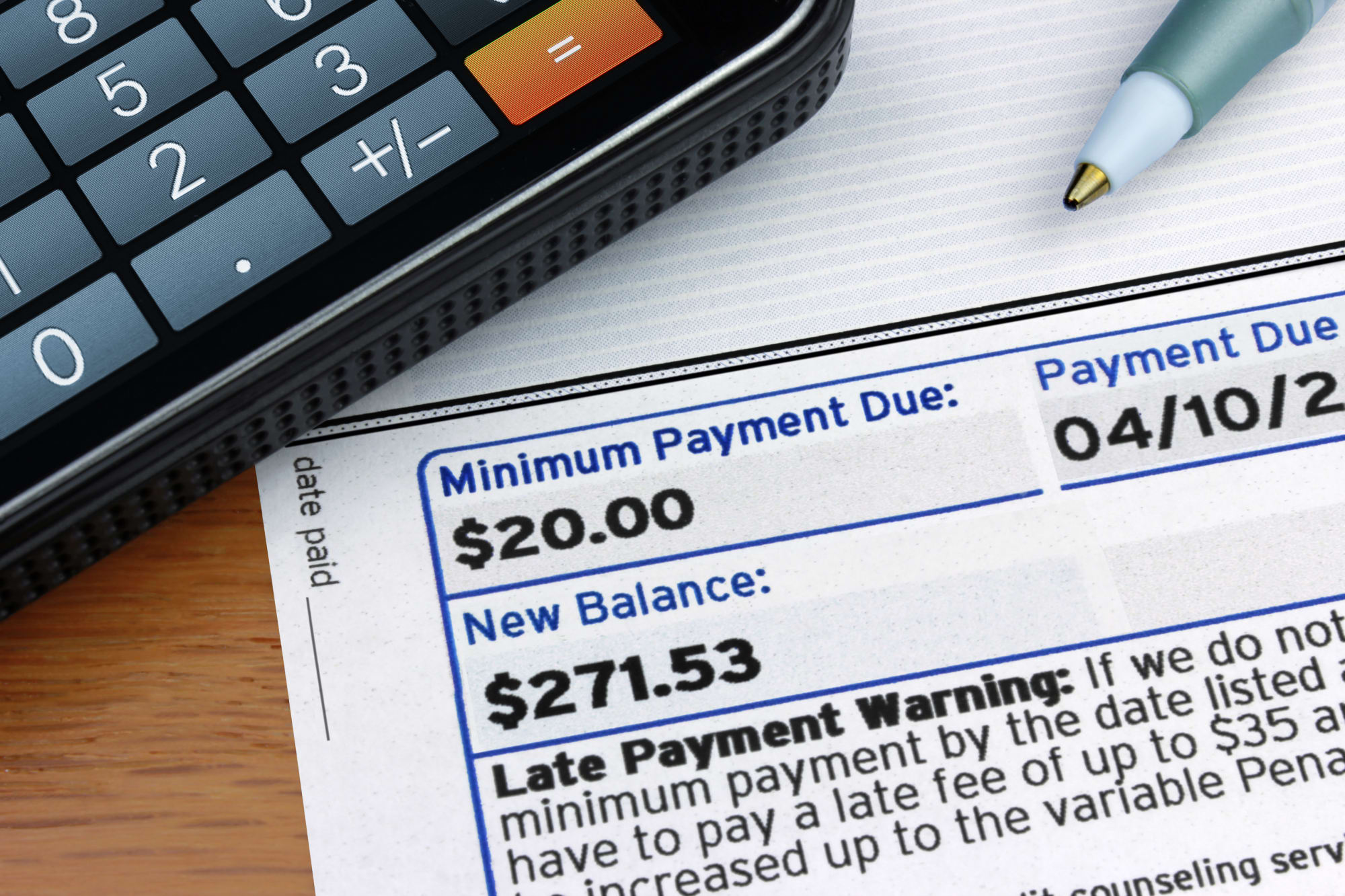 minimum payment due
