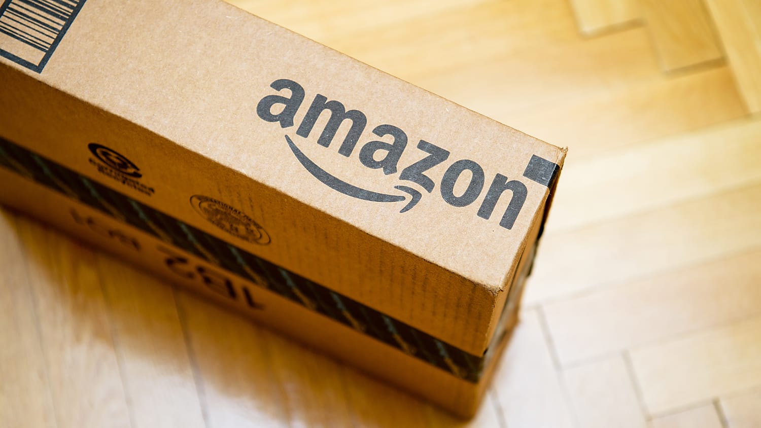 Amazon box on floor