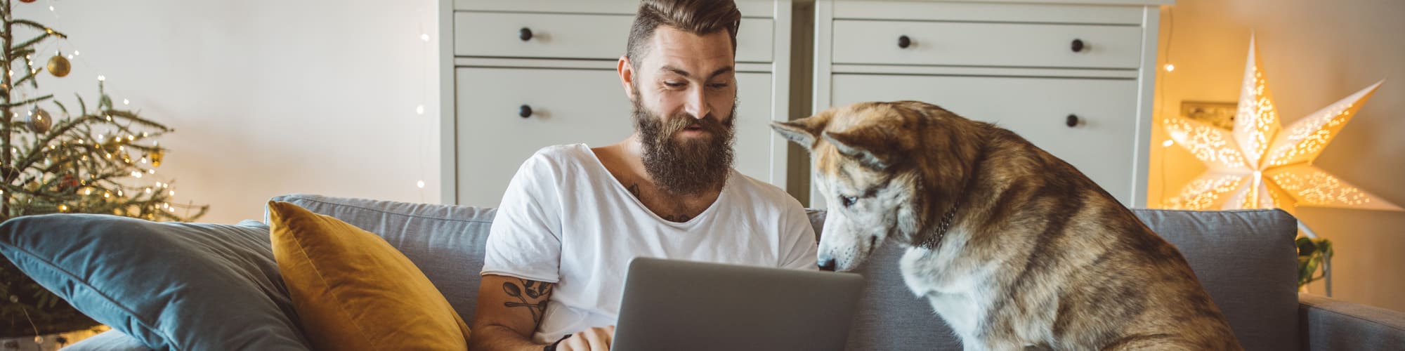 man shopping online