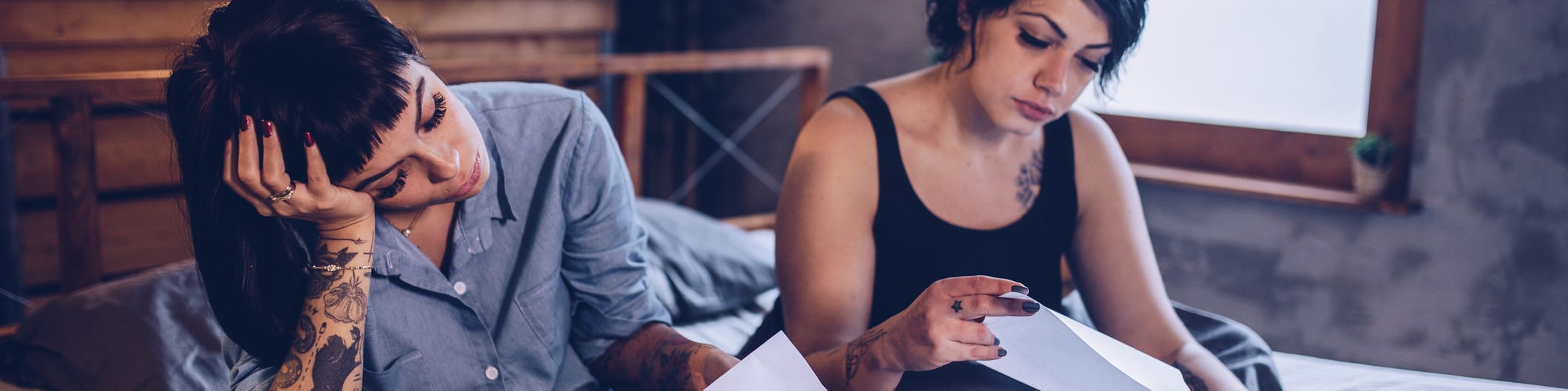 couple paying bills