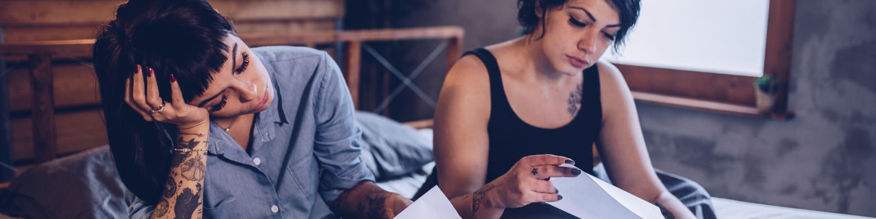 couple paying bills