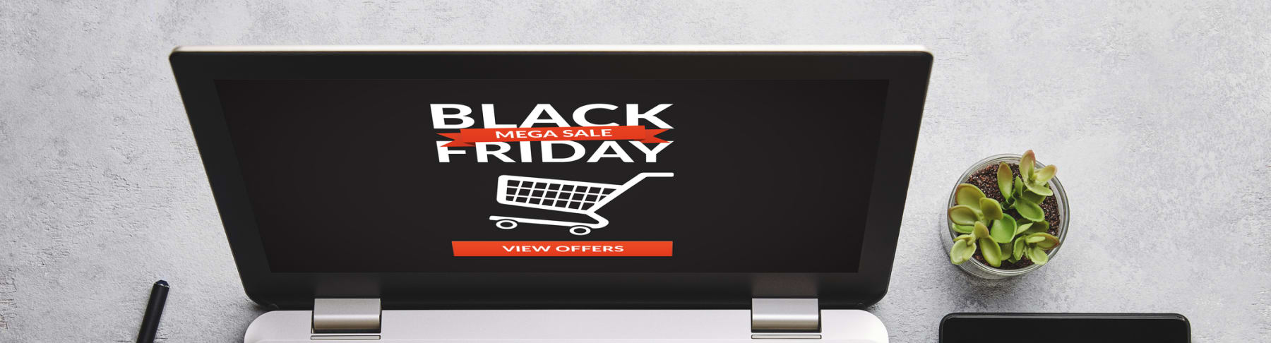 Black Friday page on laptop.