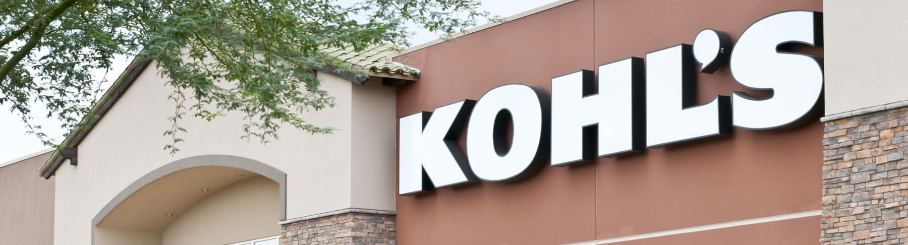 Kohl's sign displayed on exterior of store.