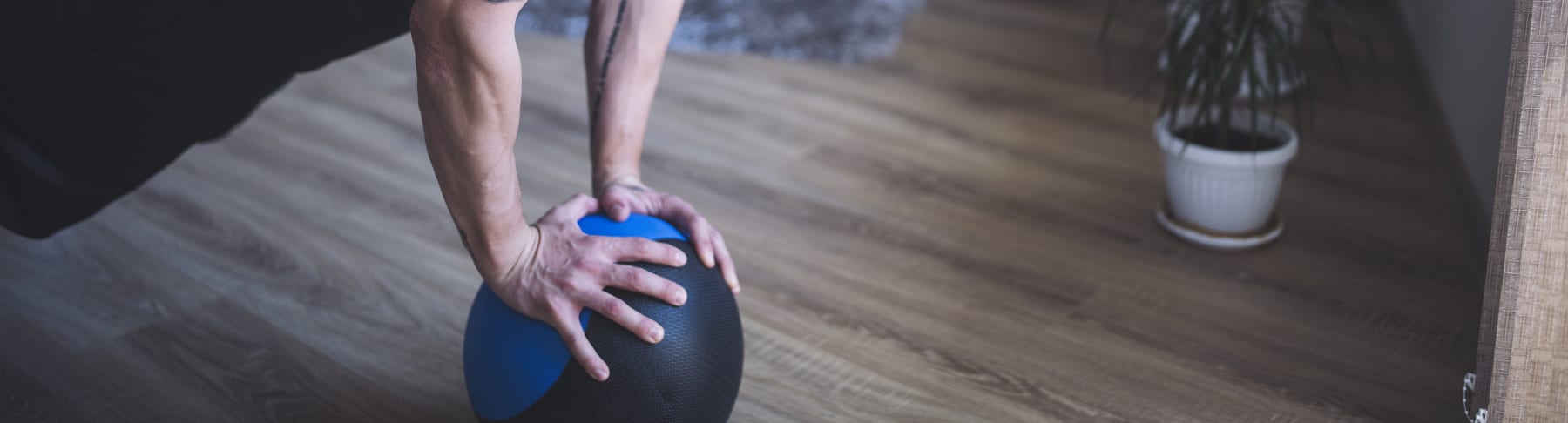 exercising with medicine ball