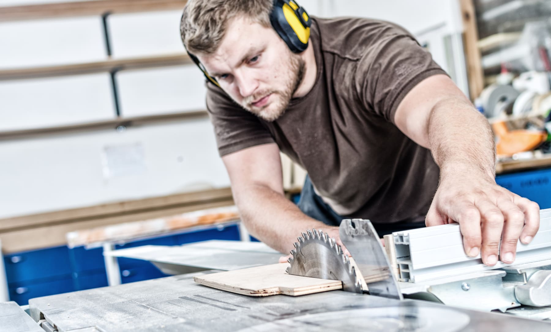 Man Using Table Saw