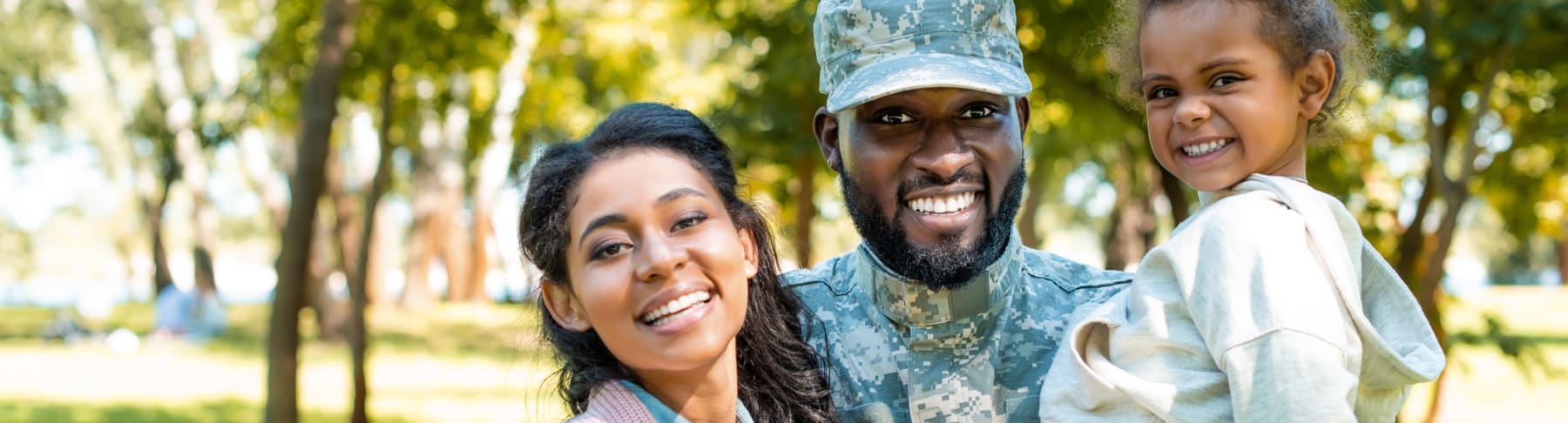 smiling military family
