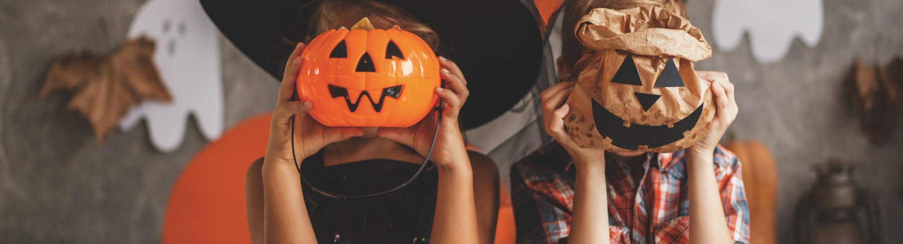 Kids at Halloween party.