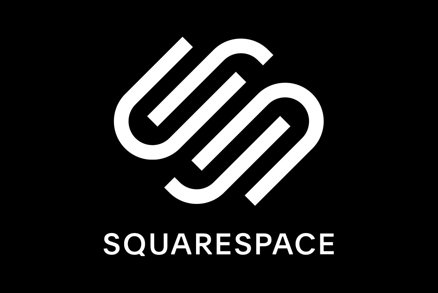 White Squarespace logo shown against black background.