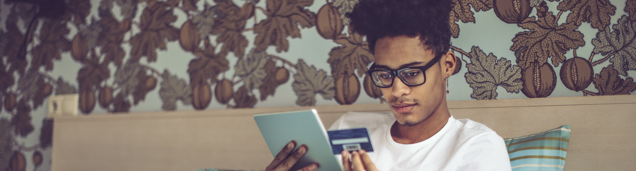 shopping online in bed