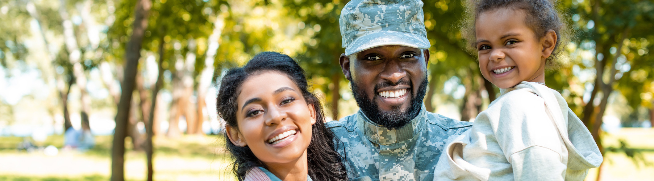 smiling military family