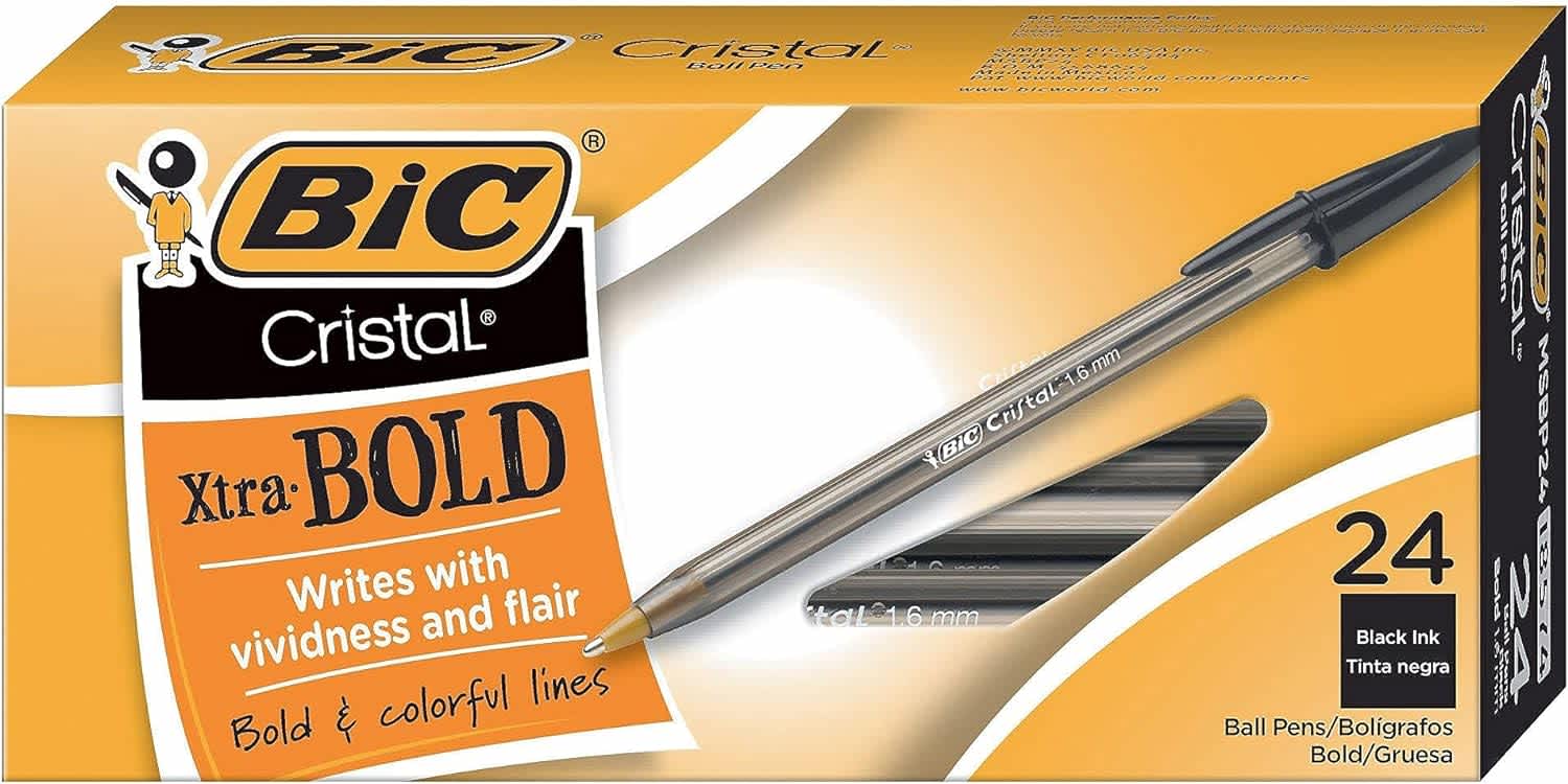 BIC Cristal Xtra Bold Ballpoint Pen 24-Pack