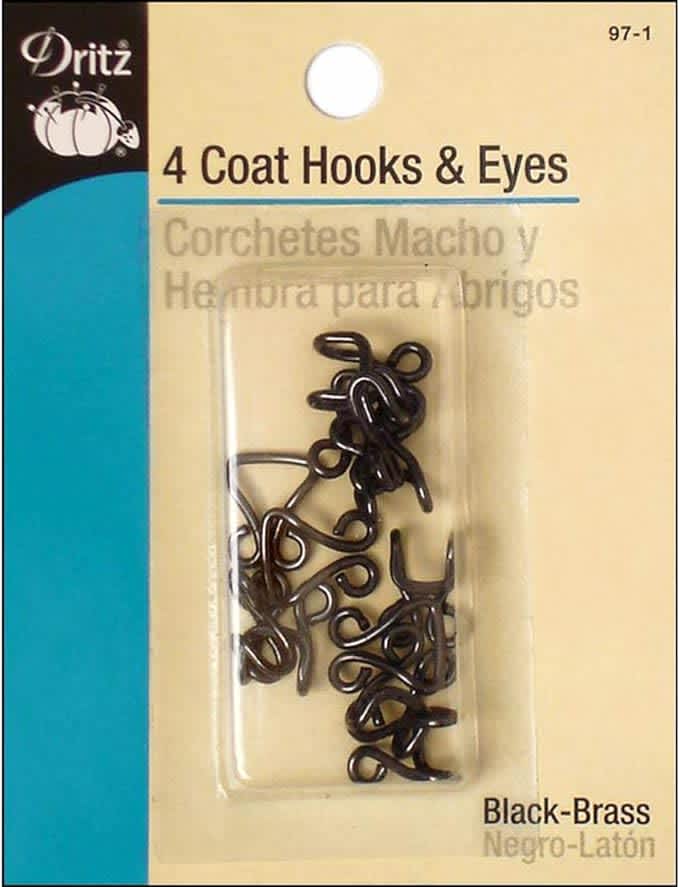 Dritz Coat Hook & Eye Closures 4-Pack