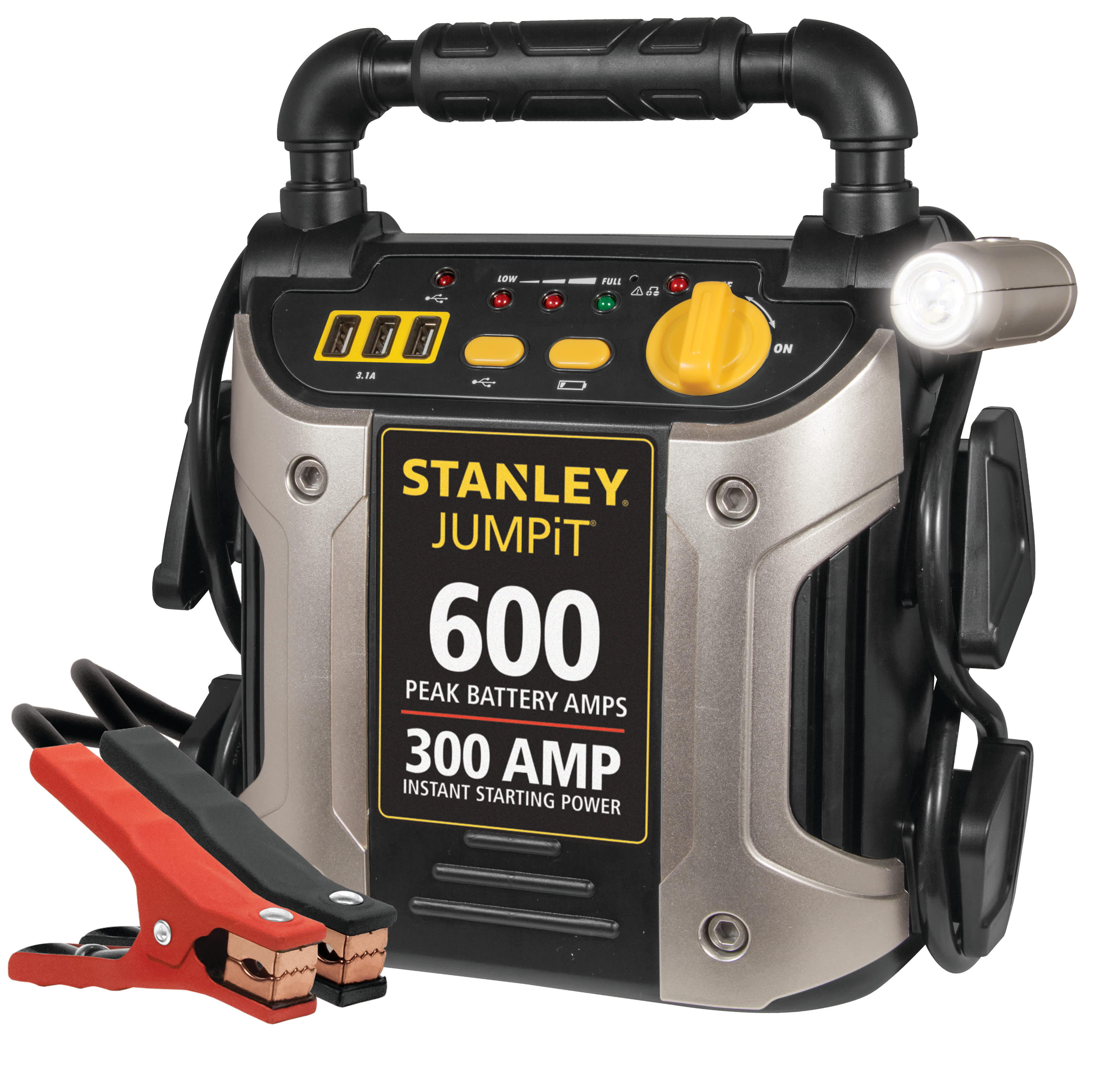Stanley Tools Stanley 600/300-Amp 12V Jump Starter w/ LED Light and USB Stanley Tools Stanley 600/300-Amp 12V Jump Starter w/ LED Light and USB