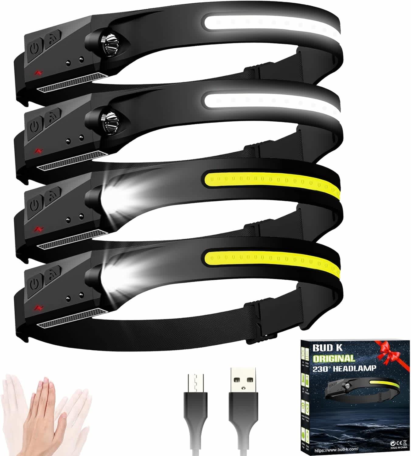 Bud K LED Headlamp 4-Pack