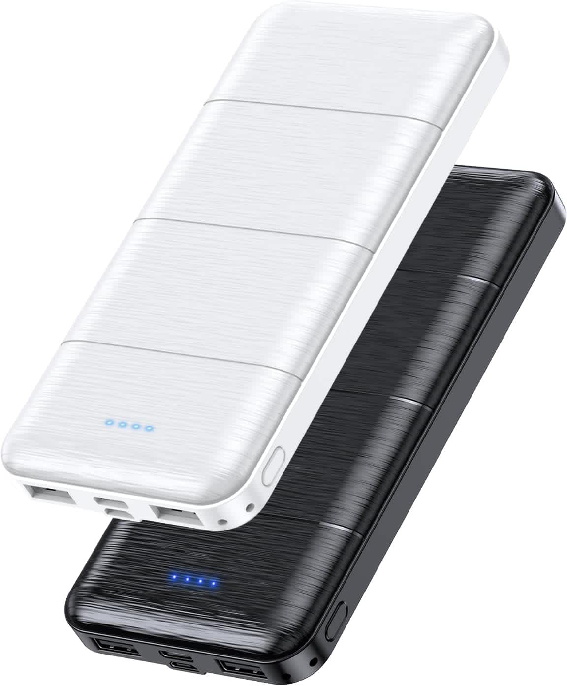 15,000mAh Dual USB Fast-Charging Power Bank 2-Pack