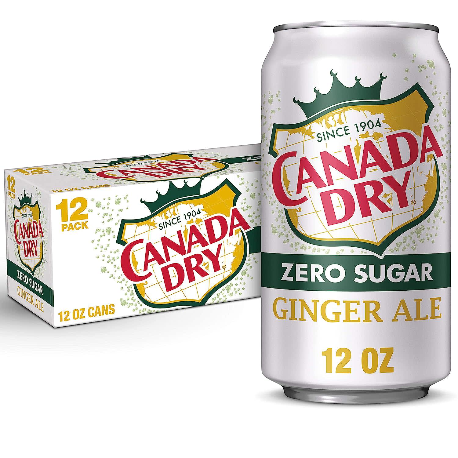 Canada Dry Zero Sugar Ginger Ale Soda 12-oz. Can 12-Pack