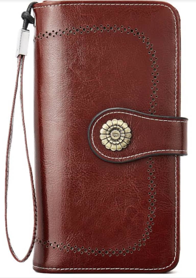 Bostanten Women's Lomy Leather Wallet with Wrist Strap