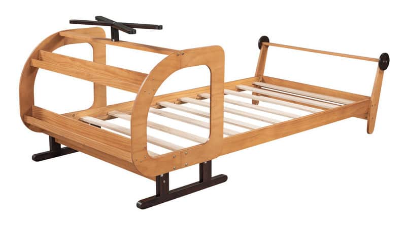 Zoomie Kids Twin Plane-Shaped Platform Bed w/ Propeller