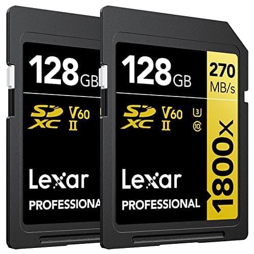 Lexar Professional 1800x SDXC UHS-II Card Gold Series 128GB - (2-Pack)