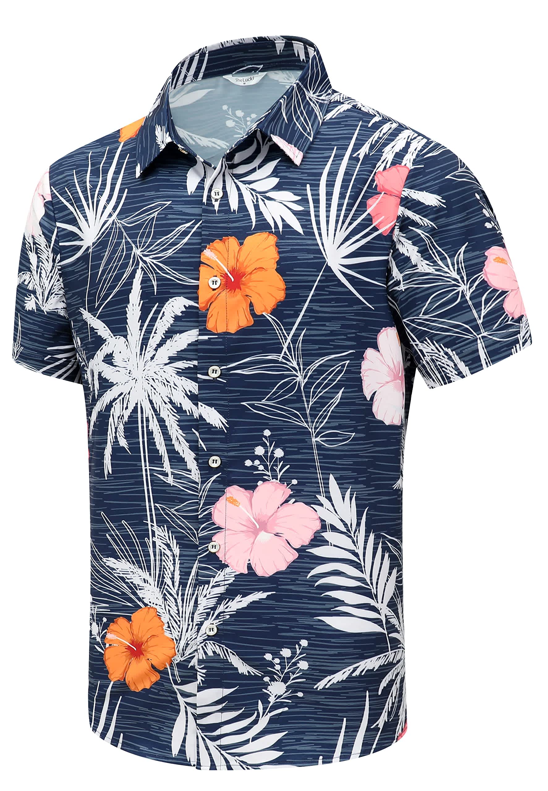 SheLucki Men's Hawaiian Short Sleeve Shirt