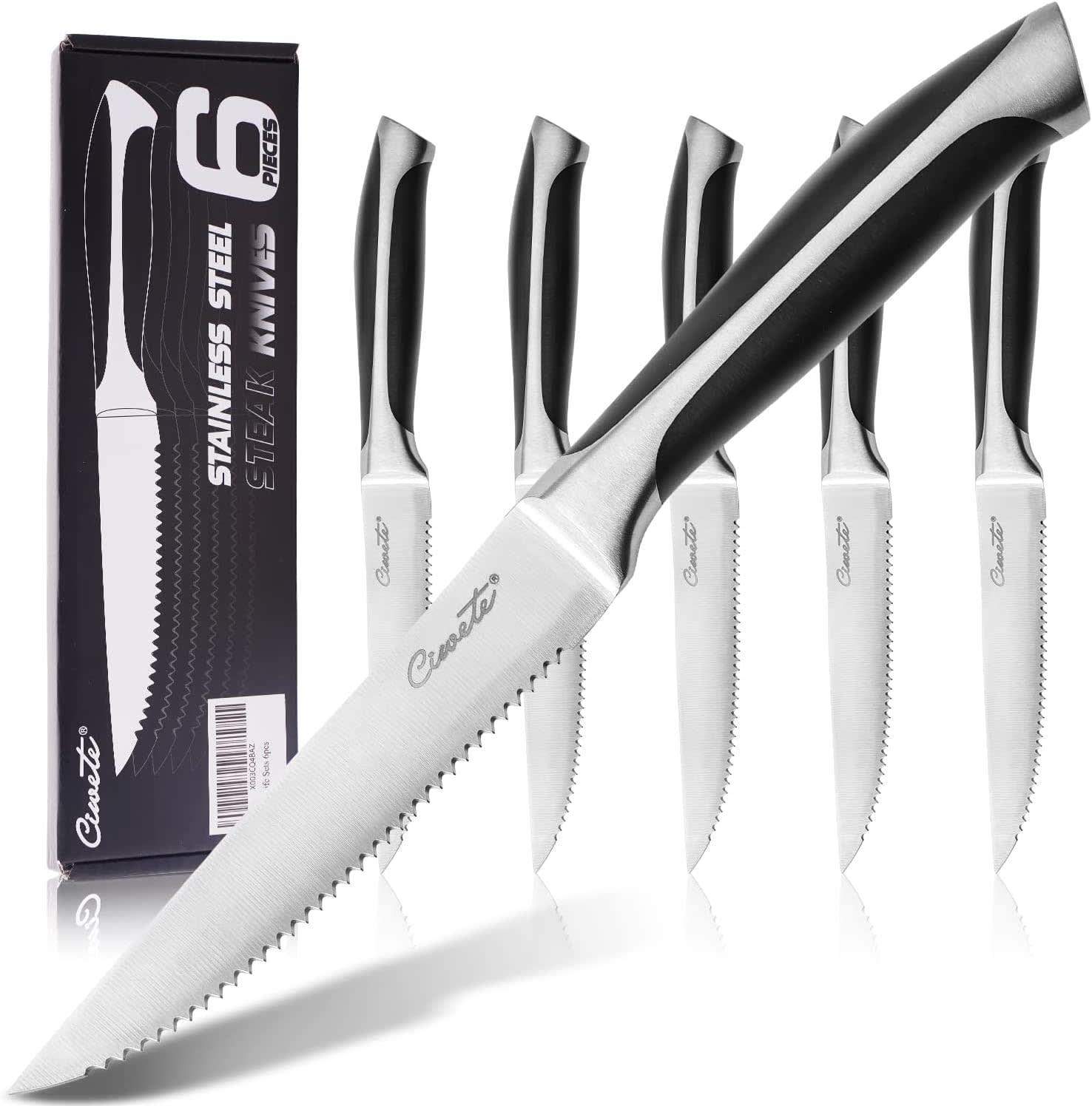 Ciwete Serrated Steak Knives 6-Pack
