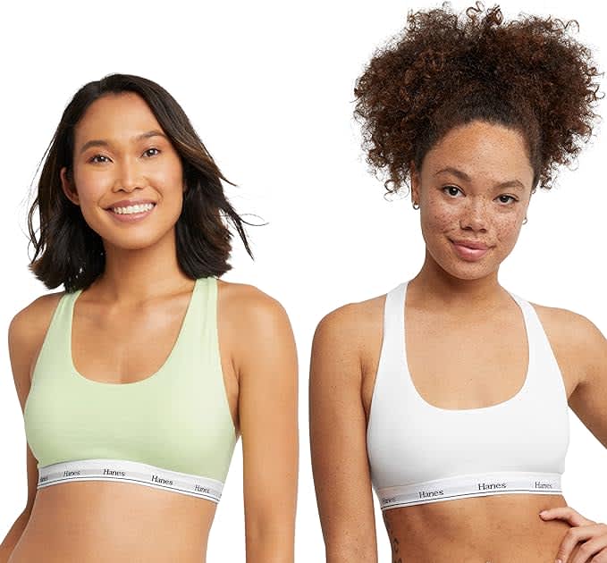 Hanes Women's Originals Racerback Bralette 2-Pack