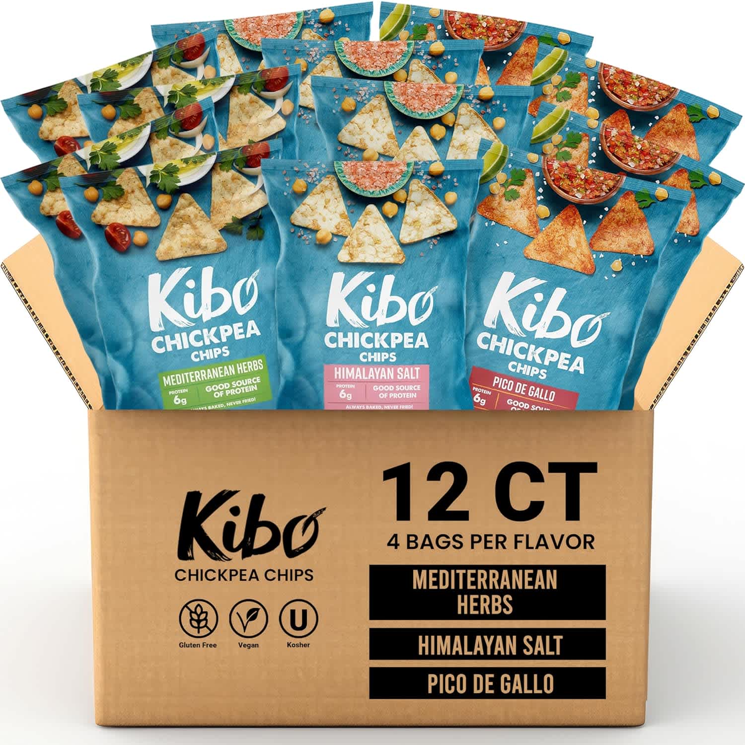 Kibo Chickpea Chips Variety 12-Pack