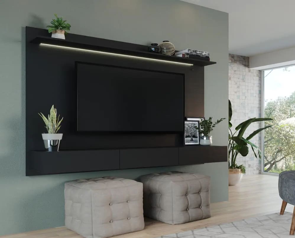 Homestock 71" LED Wall-Mounted Floating TV Panel Entertainment Center