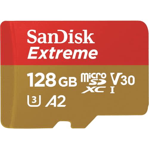 SanDisk 128GB Extreme MicroSDXC Card for Dash Cameras and Drones + SD Adapter + RescuePRO Deluxe Up