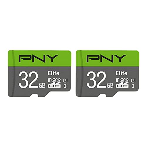 PNY 32GB Elite Class 10 U1 microSDHC Flash Memory Card 2-Pack - 100MB/s Read, Class 10, U1, Full