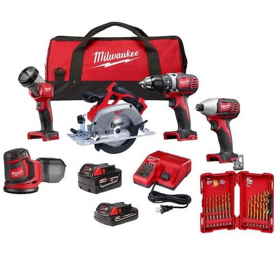 Milwaukee M18 18V Cordless Combo 5-Tool Kit w/ Batteries
