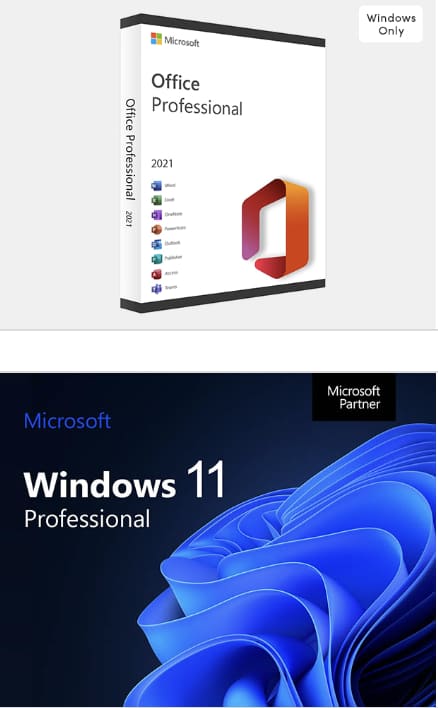 Microsoft Office Pro 2021 for PC: Lifetime License + Windows 11 Pro Bundle