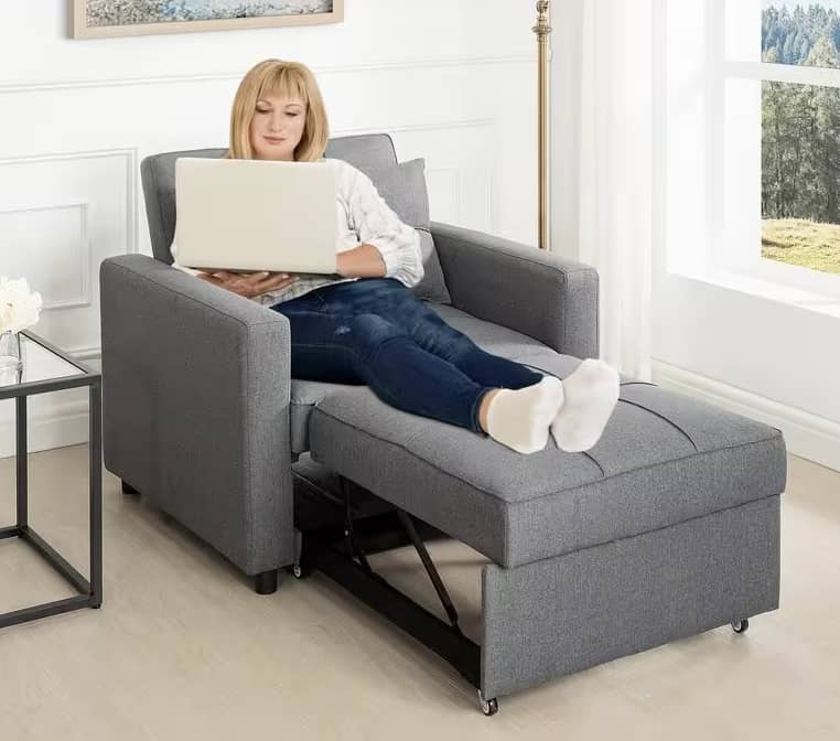 Homestock 37" Anna Foldable Sleeper Convertible Chair