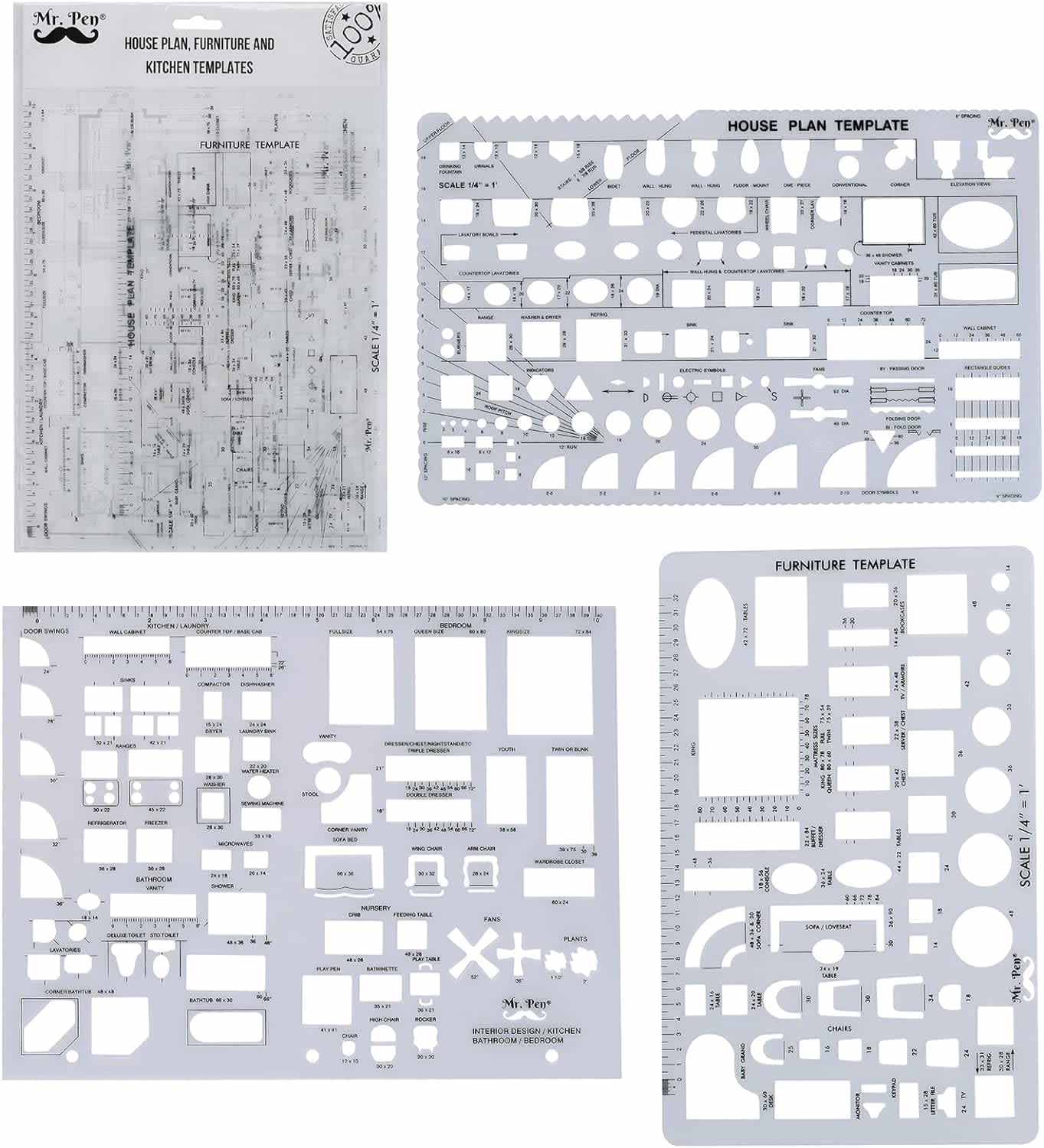 Mr. Pen Architecture Drawing Template Set