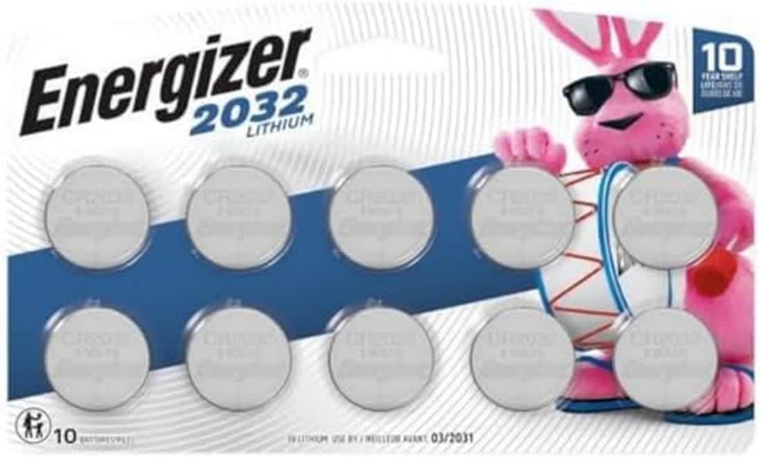 Energizer 2032 3V Lithium Coin Battery 10-Pack