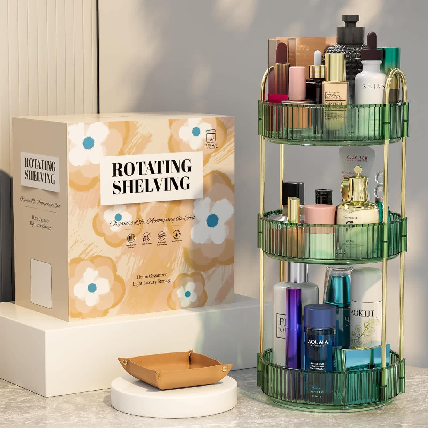 3-Tier 360° Rotating Makeup Organizer