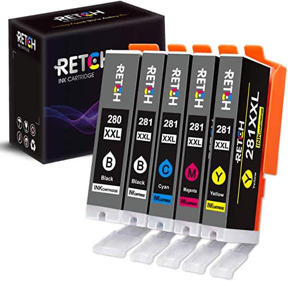 Retch Canon 280XXL/281XXL Compatible Ink 5-Pack Retch Canon 280XXL/281XXL Compatible Ink 5-Pack