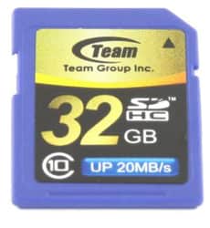 Team 32GB SDHC Flash Card for $19