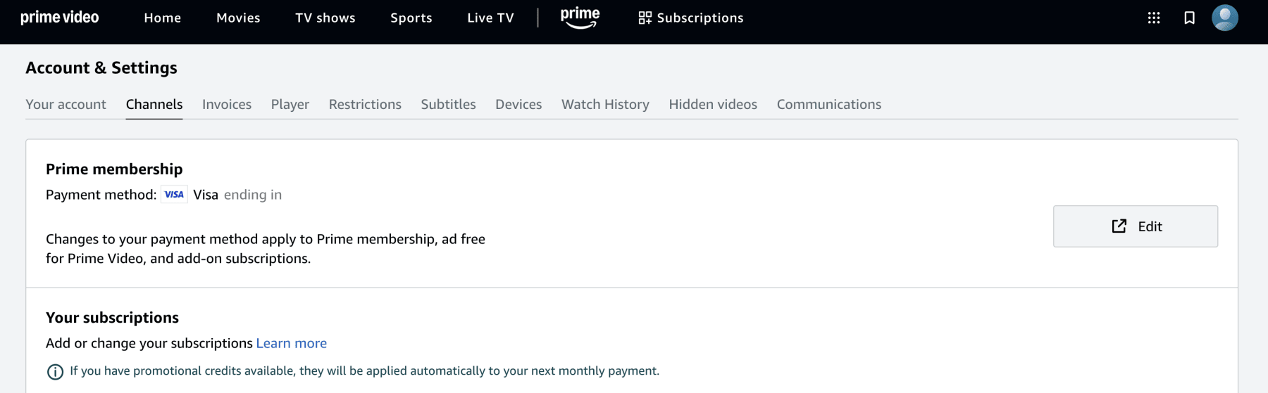 Amazon Account Channels