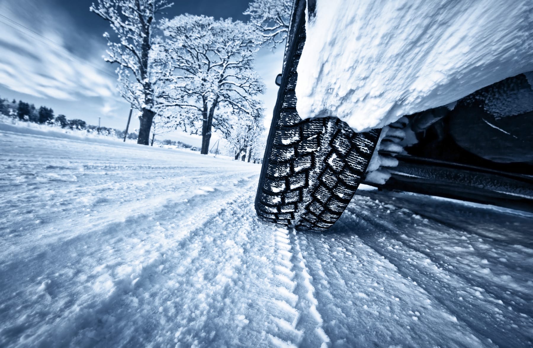 tires on snow