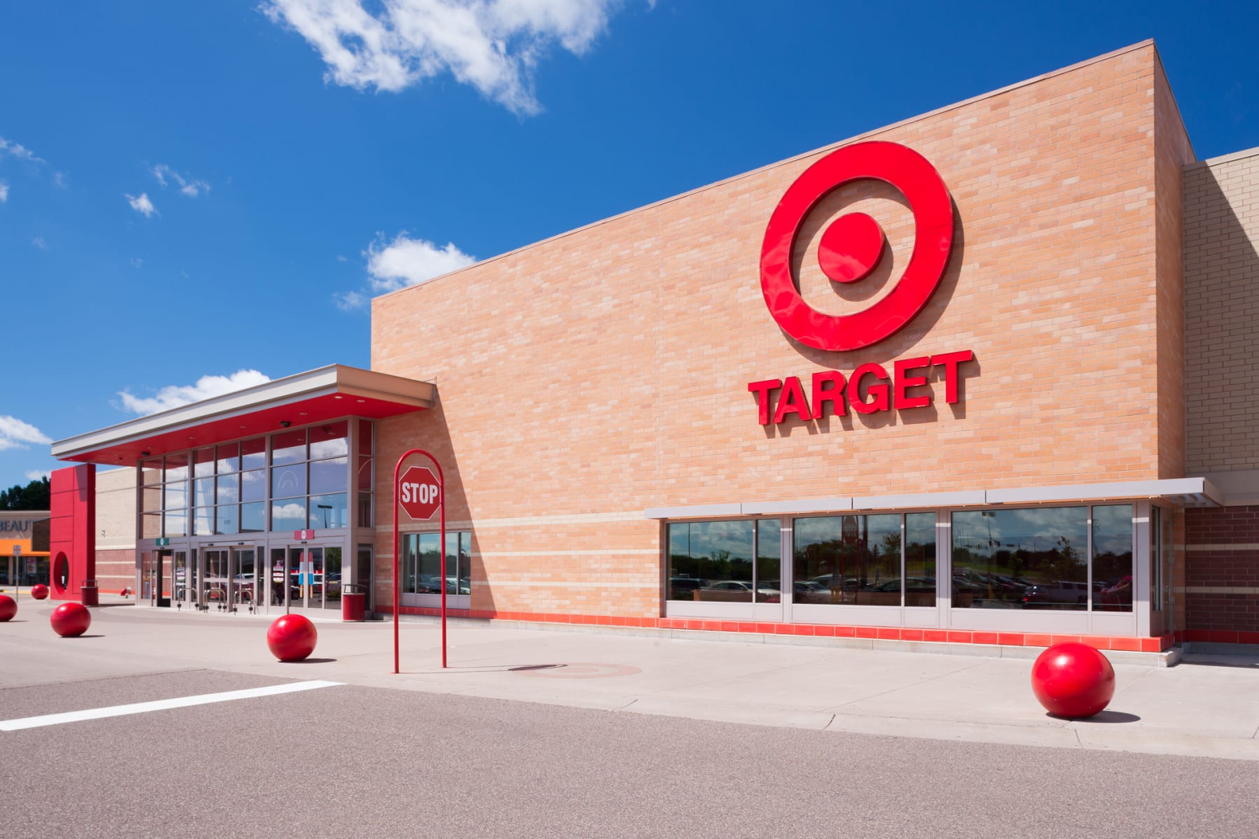 Target storefront in sunlight.