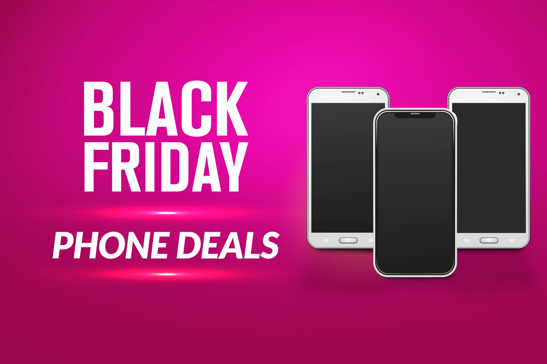 Phones sit next to text that reads Black Friday Phone Deals.