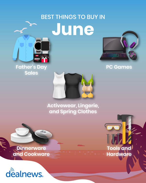 Best things to buy in June depicted in an infographic.