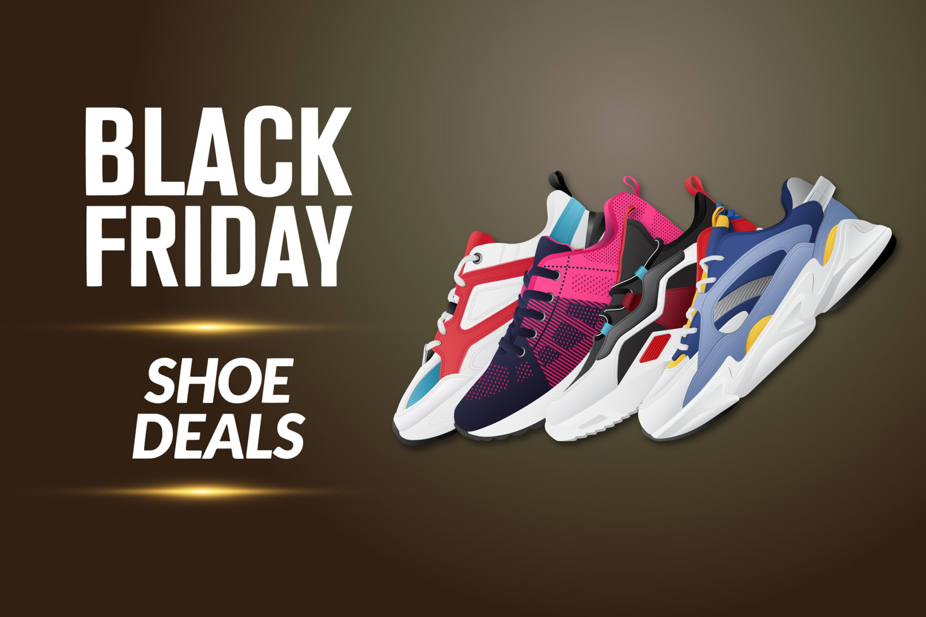 Sneakers sit next to text that reads Black Friday Shoe Deals.