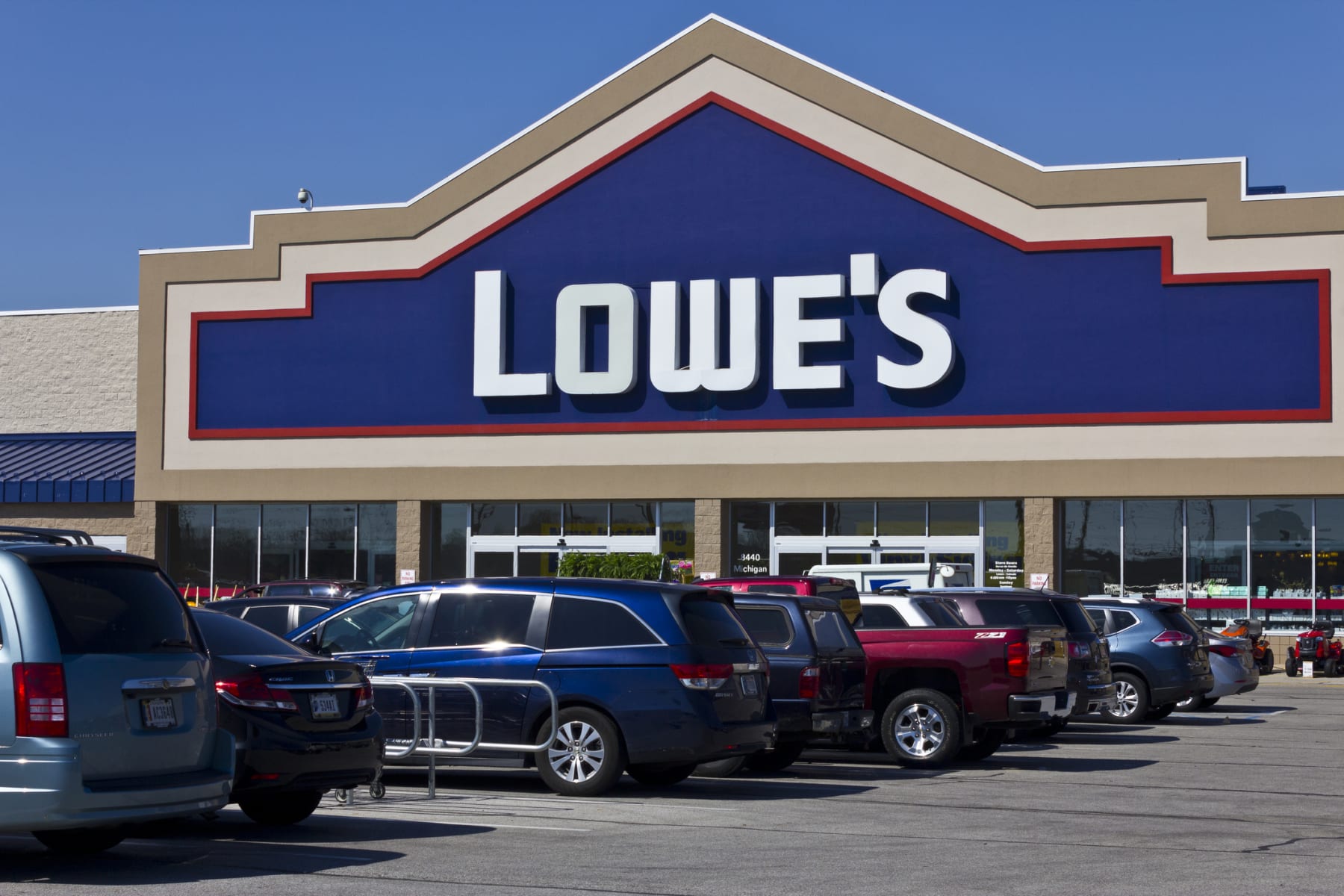 A Lowe's storefront in Indianapolis.