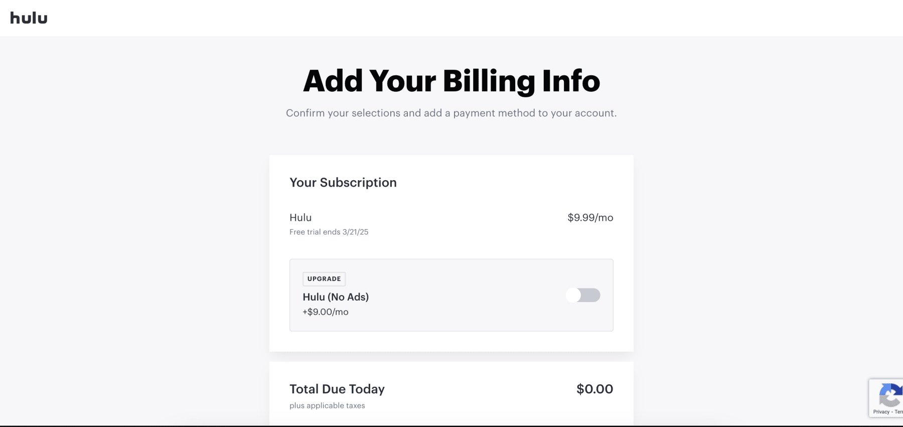 Hulu billing