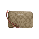 Coach Outlet Corner Zip Wristlet In Signature Canvas for $26