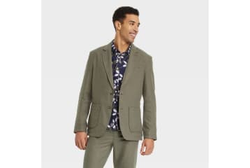 Goodfellow Co Men s Button Up Linen Blend Blazer Jacket 16