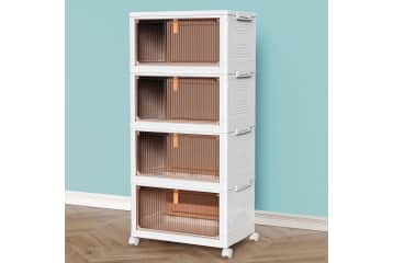 23-Quart 4-Tier Plastic Stackable Storage Bin Organizer: $28